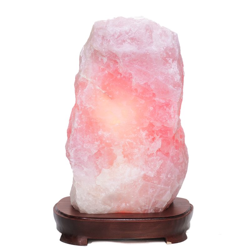 Pink Quartz Lamp | Huge 37cm Gem Lamp with Cord and Globe