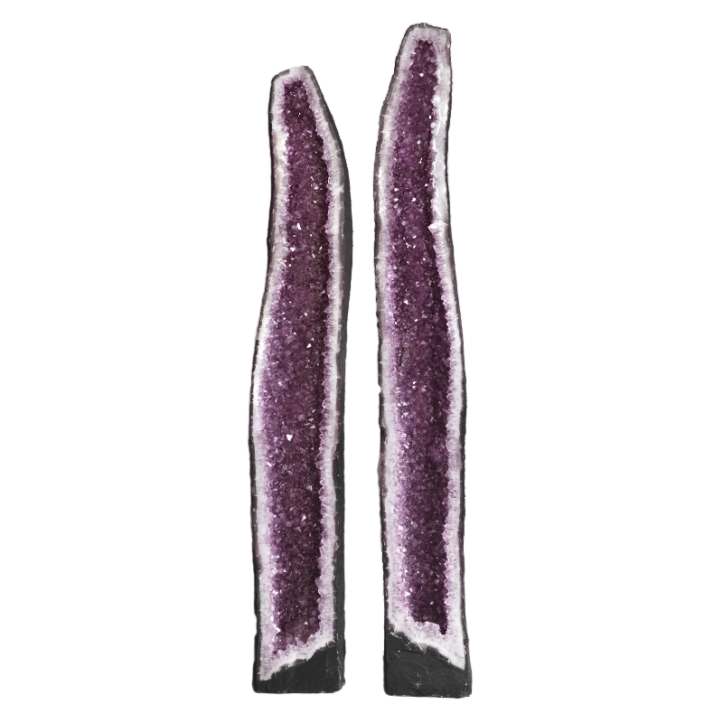 Giant crystals for sale featuring tall amethyst cathedral geodes.