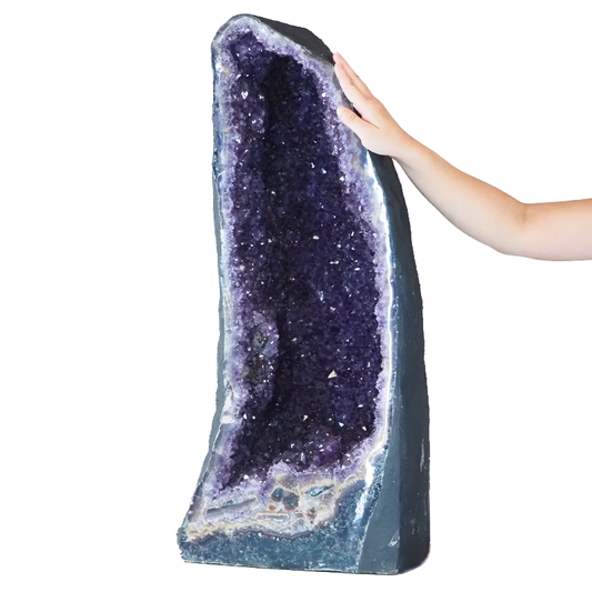 Amethyst cave Australia with deep purple gemstone points.