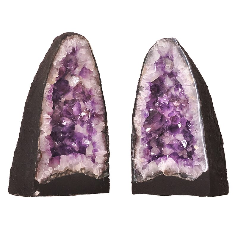 Amethyst Geodes | 35cm Matched Pair of Natural Caves